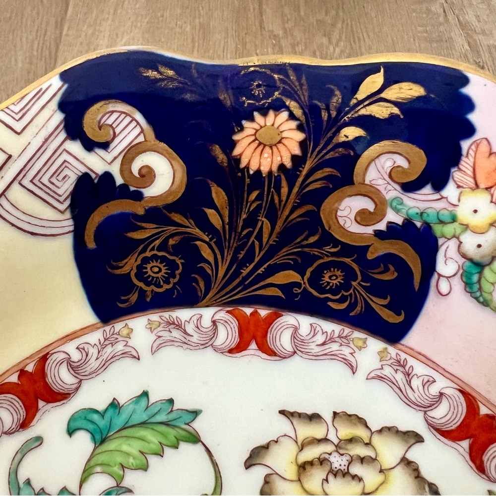 RARE Antique J Allsup 16 St Paul's Church Yard London Imari Footed Dish Plater - Picture 5 of 14